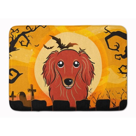 Carolines Treasures Halloween Longhair Red Dachshund Machine Washable Memory Foam Mat BB1772RUG